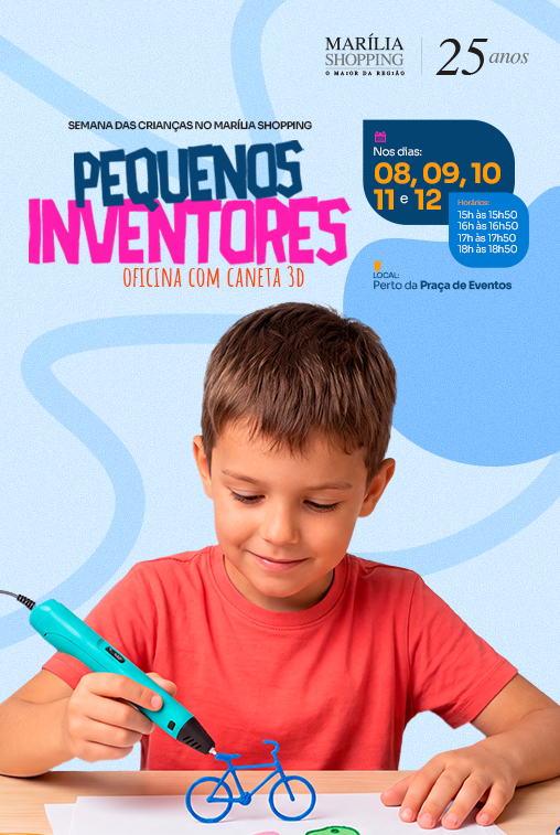 Oficinas de Caneta 3D no Marília Shopping